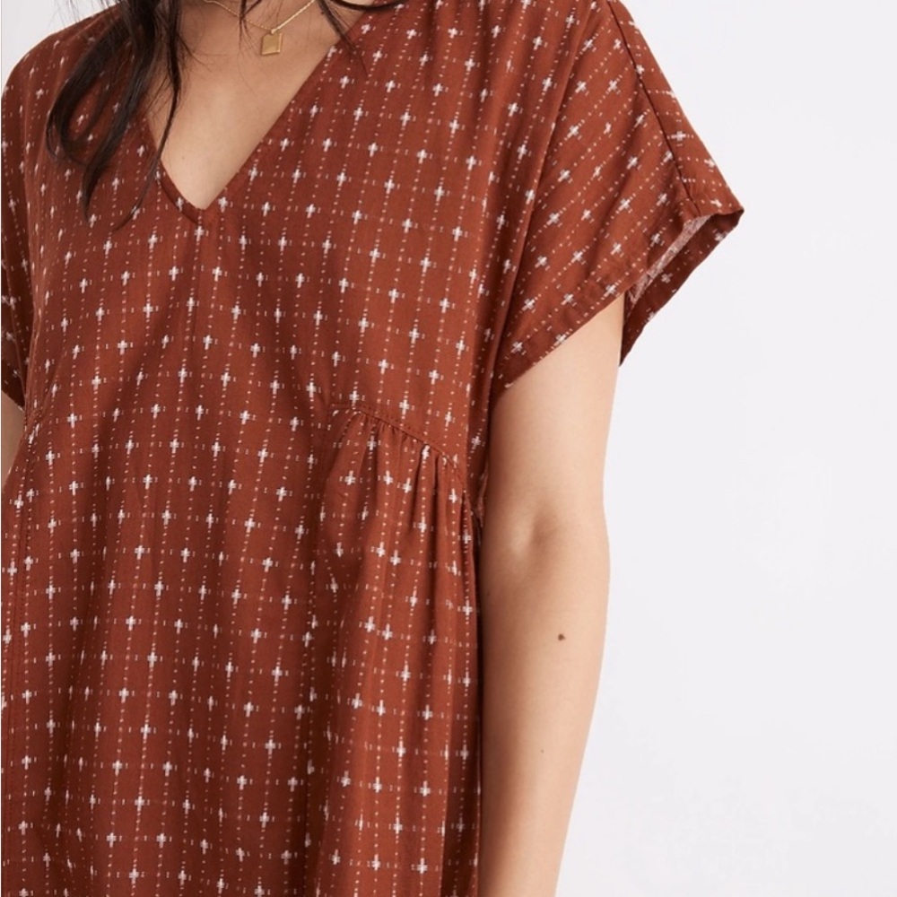 Madewell Jacquard-Doleman Mini Dress Rust - Picture 8 of 8